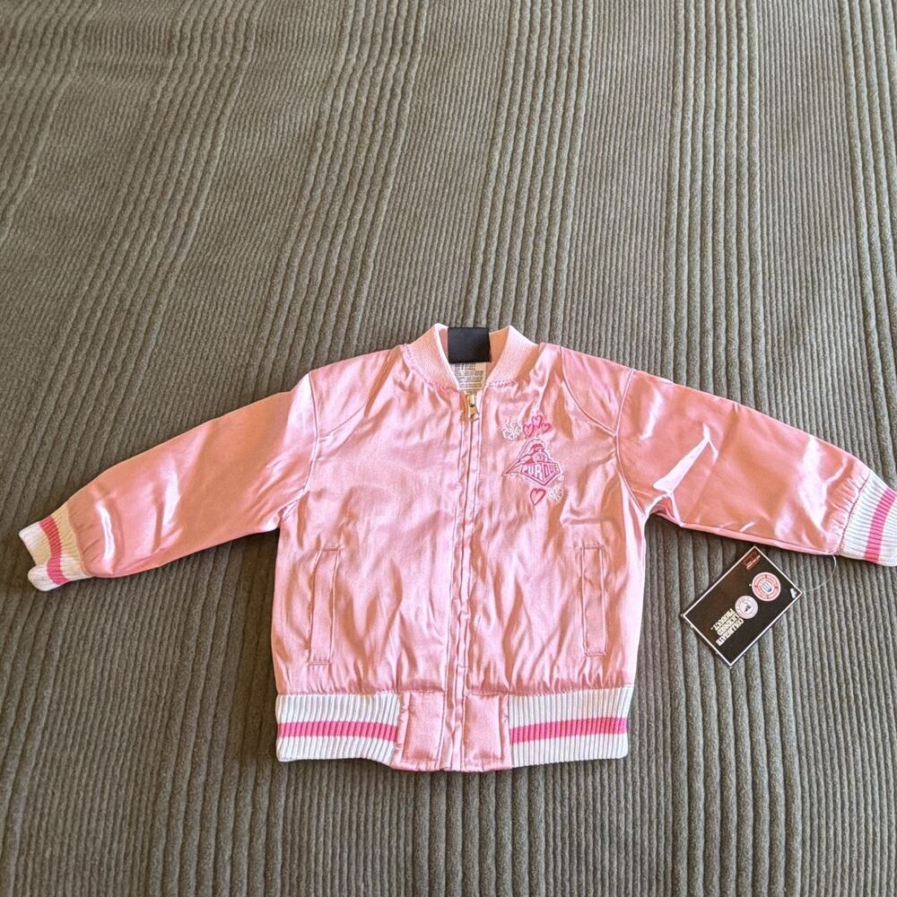 Genuine Stuff Purdue Boilermakers Pink/White Full Zip Jacket Size 24M Licensed